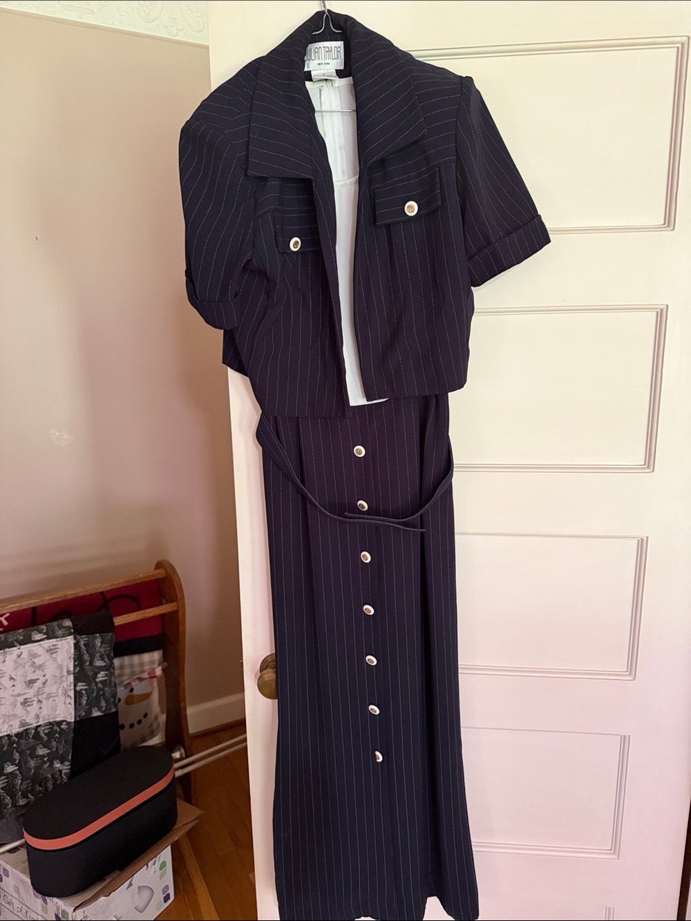 Julian Taylor dress. Black Pinstripe size 12